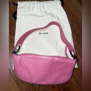 BY FAR Pink Leather Shoulder Bag